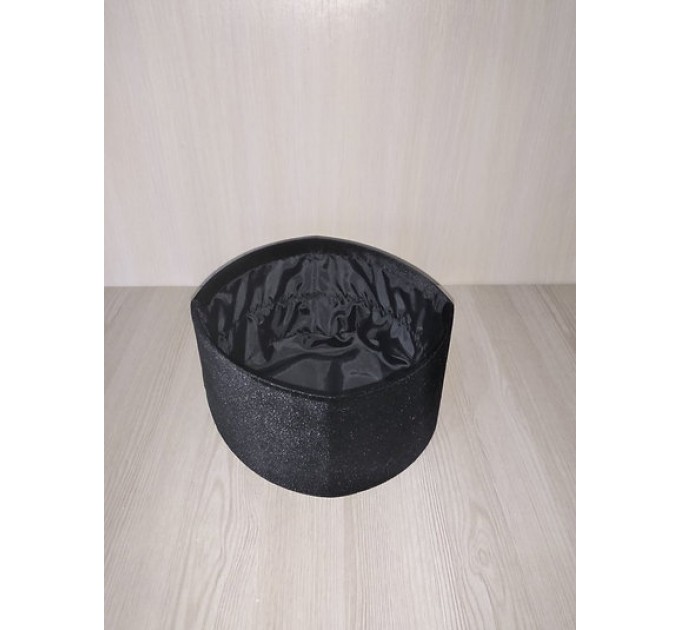 Folding Skufia - Portable Skufia - Black hat - Calotte - biretta - cap - coif