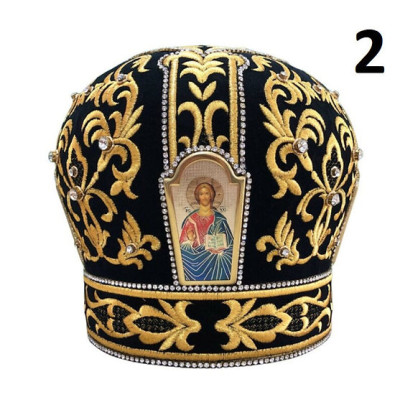 Black Mitra - Сrown - Mitre - Miter - Archbishop's mithra - Mithras - Orthodox bishop's mitra