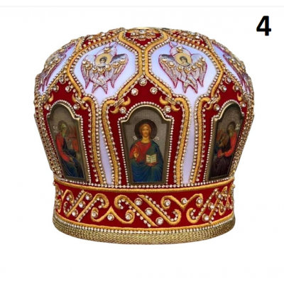 Red Mitra - Сrown - Mitre - Miter - Archbishop's mithra - Mithras - Orthodox bishop's mitra