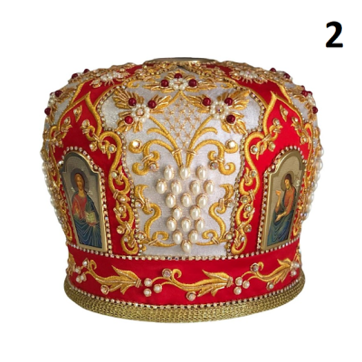 Red Mitra - Сrown - Mitre - Miter - Archbishop's mithra - Mithras - Orthodox bishop's mitra