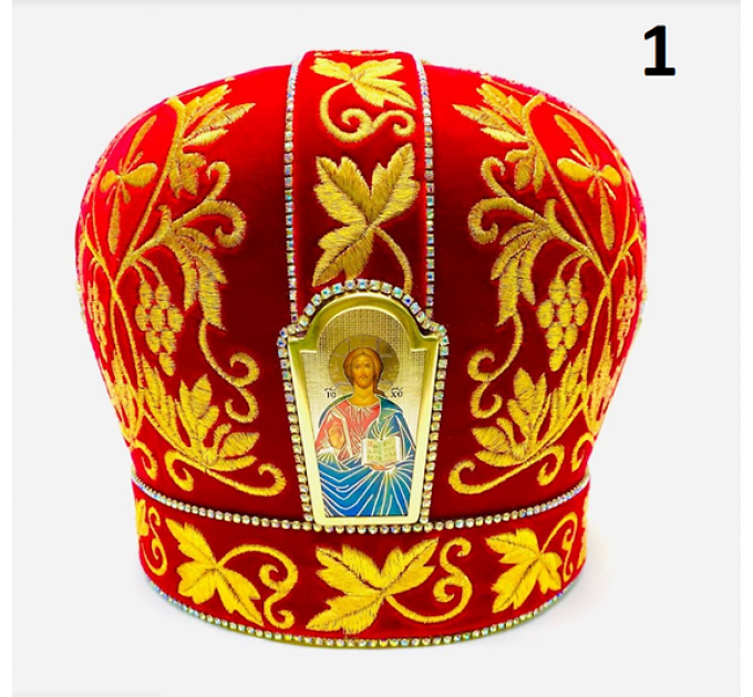 Red mitra for orthodox bishop