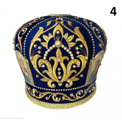 Navy blue Mitra - Сrown - Mitre - Miter - Archbishop's mithra - Mithras - Orthodox bishop's mitra