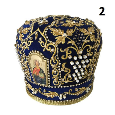 Navy blue Mitra - Сrown - Mitre - Miter - Archbishop's mithra - Mithras - Orthodox bishop's mitra