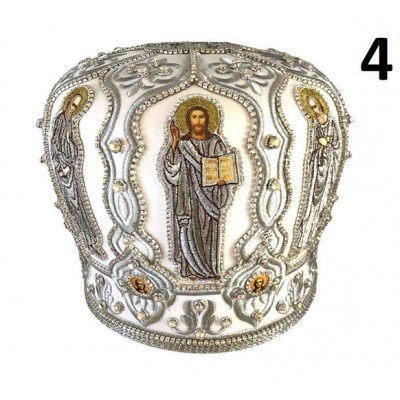 White-silver Mitra - Сrown - Mitre - Miter - Archbishop's mithra - Mithras - Orthodox bishop's mitra