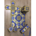 Blue Greek style vestments set in metallic brocade - Orthodox vestments - Priest