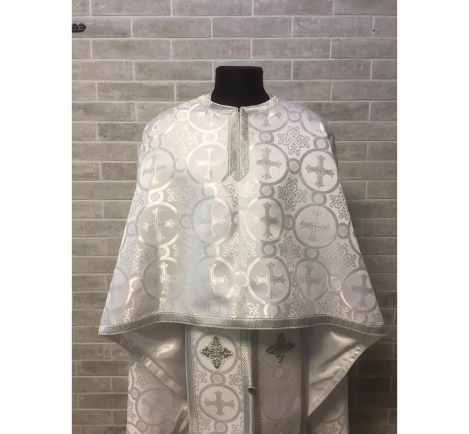 Ordination vestment in brocade with zipper - Liturgical priest vestment set