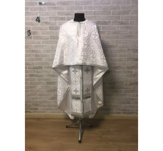Ordination vestment in brocade with zipper - Liturgical priest vestment set