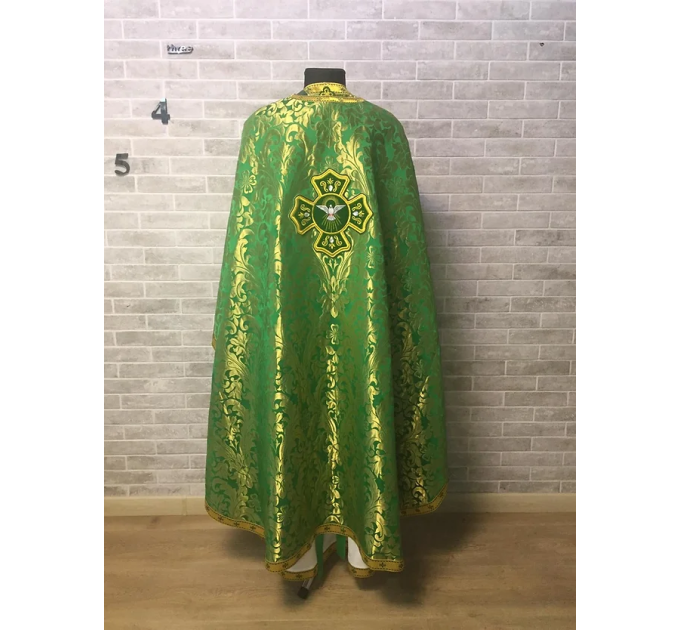 Greek vestment in metallic brocade - Holy Spirit icon - Priest vestment set