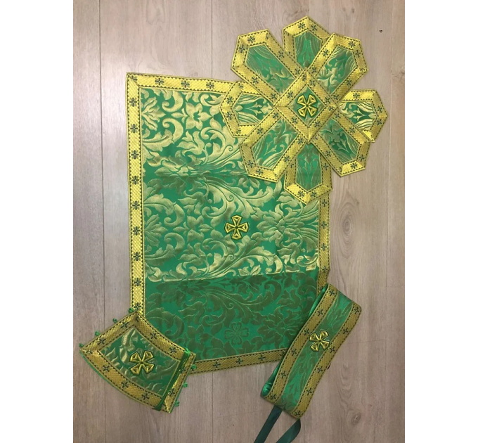 Greek vestment in metallic brocade - Holy Spirit icon - Priest vestment set