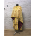 Gold vestment set in Greek brocade with icon - Orthodox priest liturgical cloth