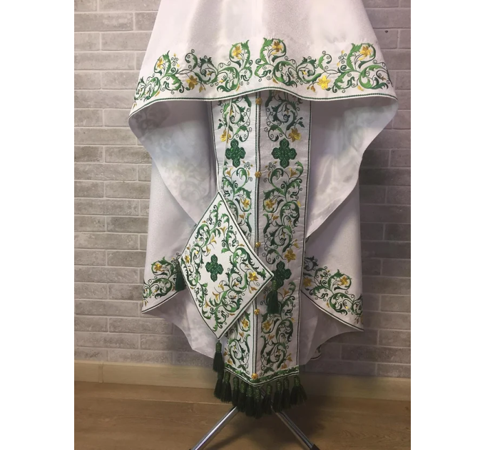 Green embroidery vestment - Priest vestment in greek style -Liturgical clothes