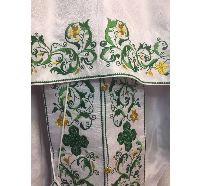 Green embroidery vestment - Priest vestment in greek style -Liturgical clothes