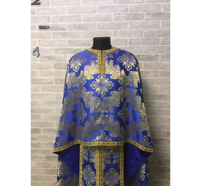 Greek vestments set in brocade with Theotokos icon - Orthodox priest v