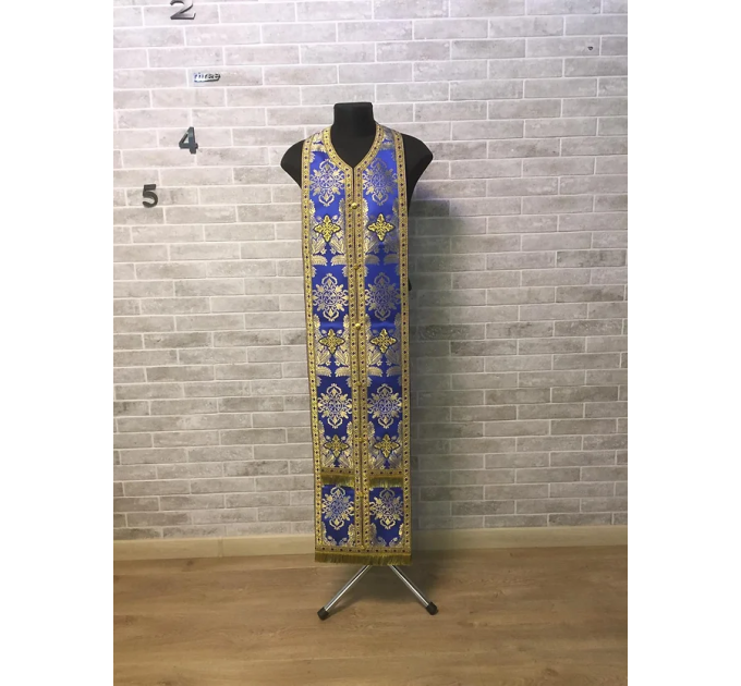 Greek vestments set in brocade with Theotokos icon - Orthodox priest v