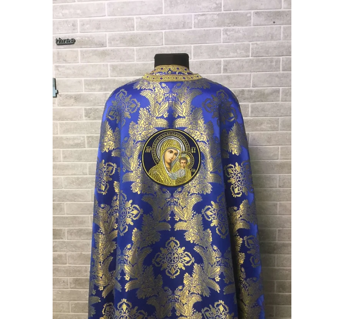 Greek vestments set in brocade with Theotokos icon - Orthodox priest v