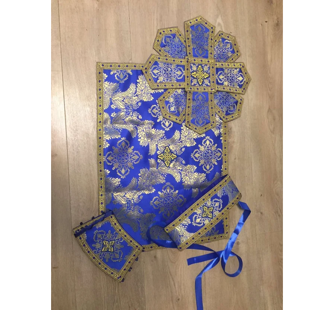 Greek vestments set in brocade with Theotokos icon - Orthodox priest v