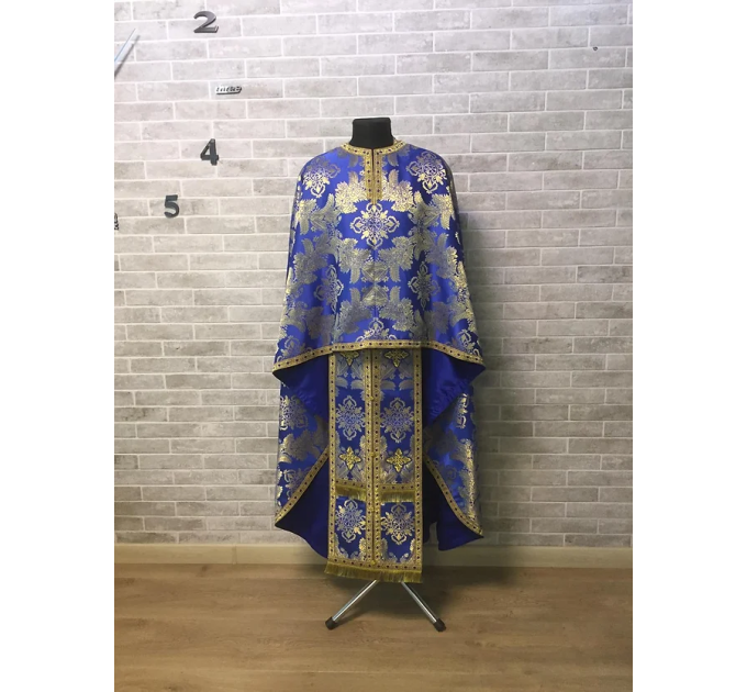 Greek vestments set in brocade with Theotokos icon - Orthodox priest v