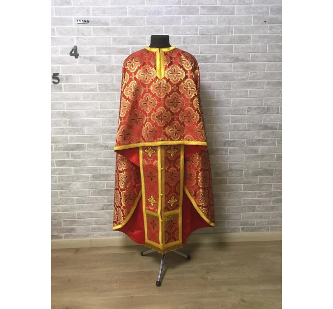 Priest vestments set in Greek brocade - Orthodox church garment - Priest clothes