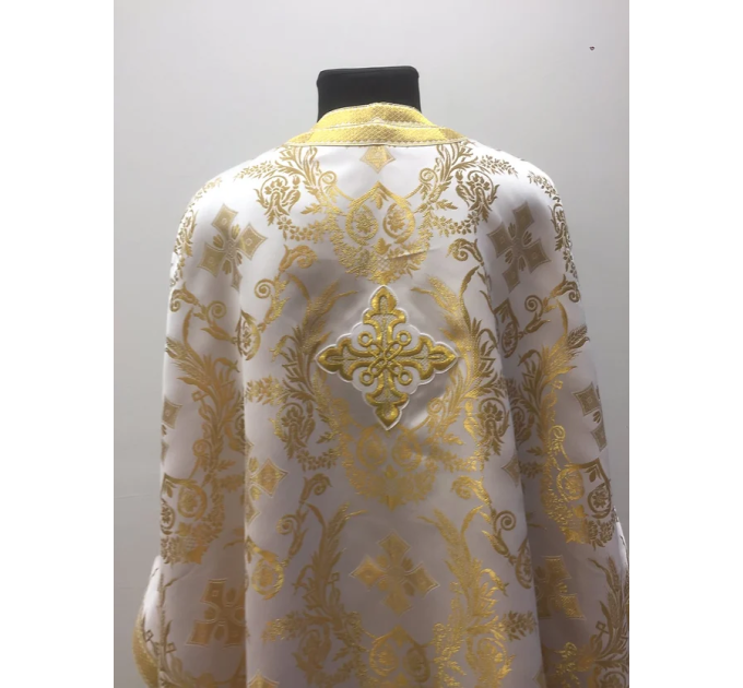 Red brocade priest vestment set - Greek-style vestment - Orthodox vestment