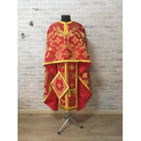 Red brocade priest vestment set - Greek-style vestment - Orthodox vestment