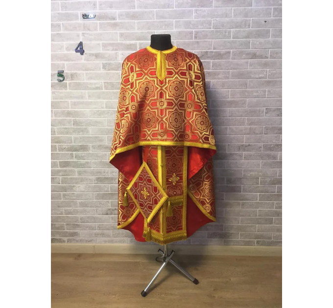 Vestment set in Greek style - Orthodox priest brocade liturgical clothes
