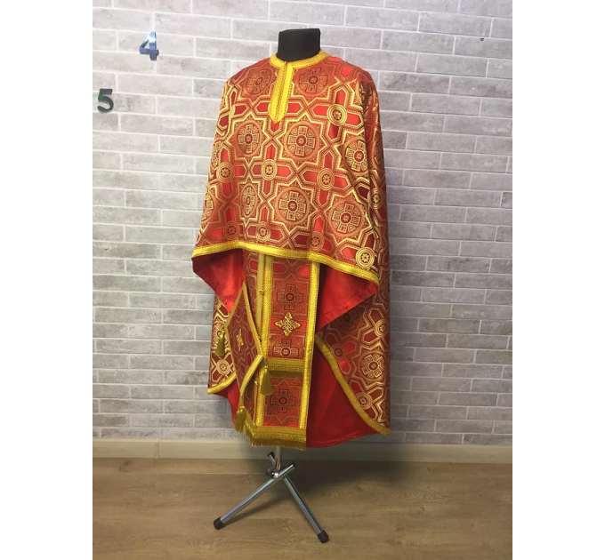 Vestment set in Greek style - Orthodox priest brocade liturgical clothes