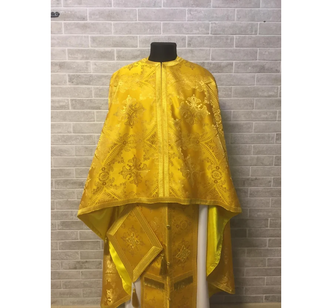 Greek vestment in yellow brocade - Greek vestment - Priest vestment - Clothes