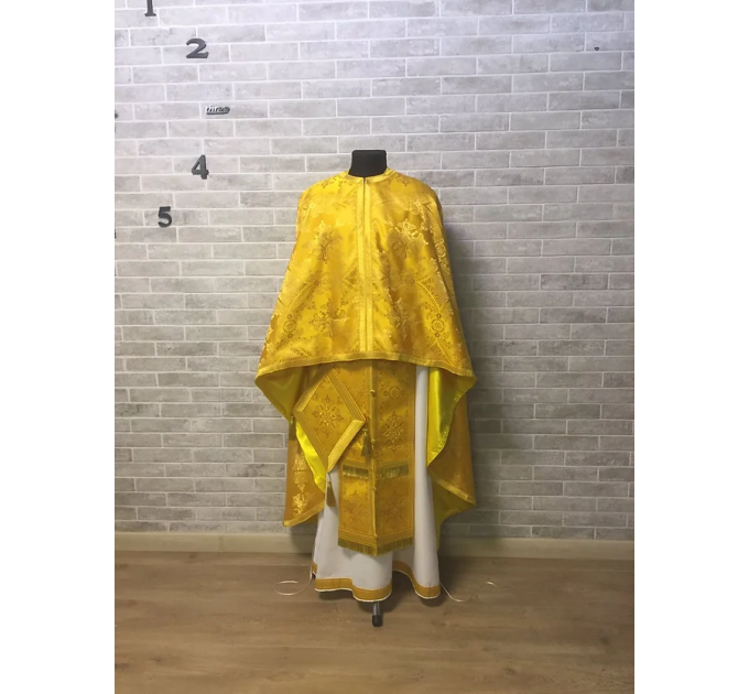 Greek vestment in yellow brocade - Greek vestment - Priest vestment - Clothes
