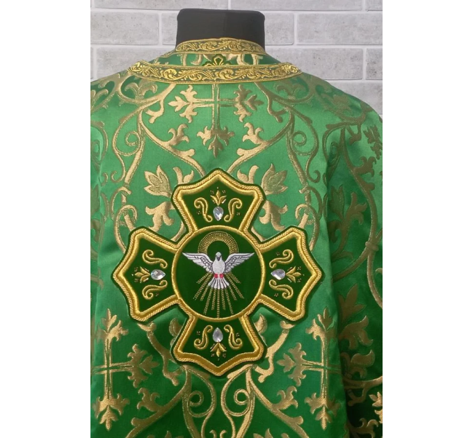 Greek vestment in metallic brocade - Priest vestment - Clothes for priests