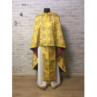 Greek vestment in white gold brocade - Liturgicalpriest clothes - Vestment set