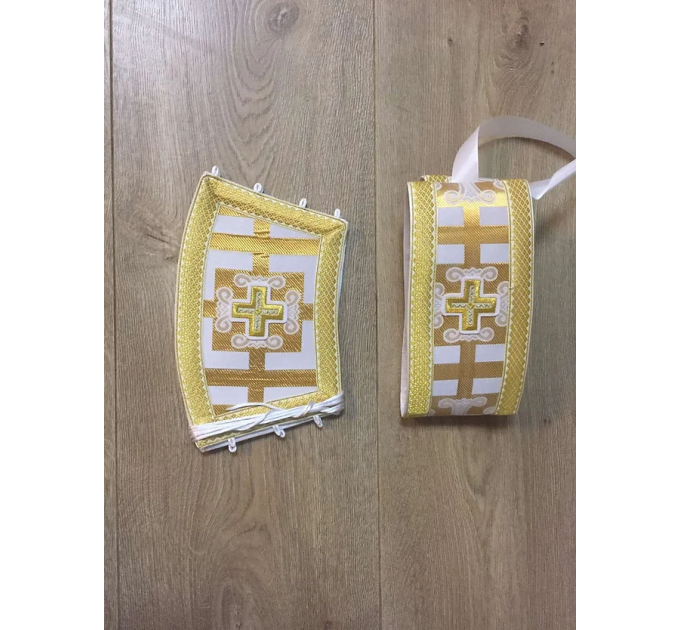 Greek vestment in white gold brocade - Liturgicalpriest clothes - Vestment set