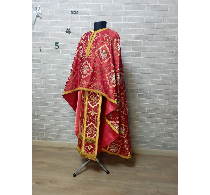 Red-gold vestment set in Greek style - Vestment in brocade - Priest clothes