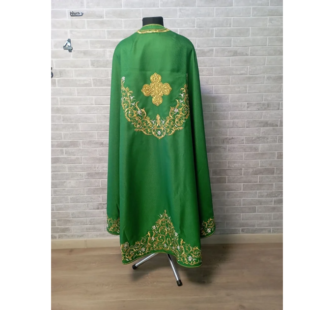New green vestment with machine embroidery - Priest vestment clothes