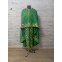 New green vestment with machine embroidery - Priest vestment clothes