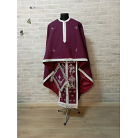 Calvary Embroidered Priest Orthodox Greek style vestment - Burgundy vestment