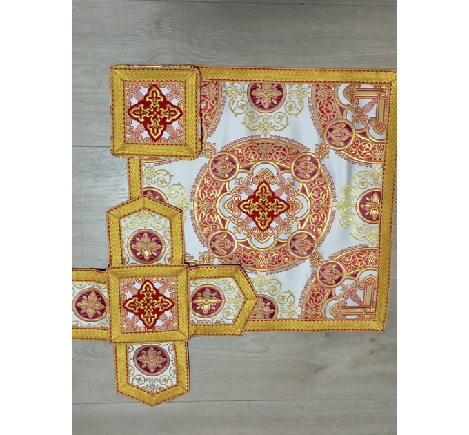 Greek vestment in white/red metallic brocade - Priest robe - Orthodox vestments