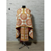 Greek vestment in white/red metallic brocade - Priest robe - Orthodox vestments