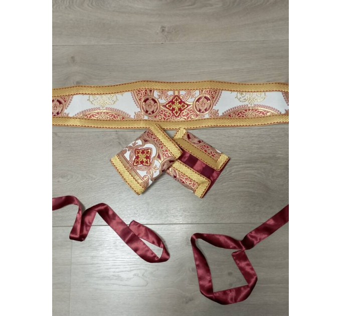 Greek vestment in white/red metallic brocade - Priest robe - Orthodox vestments