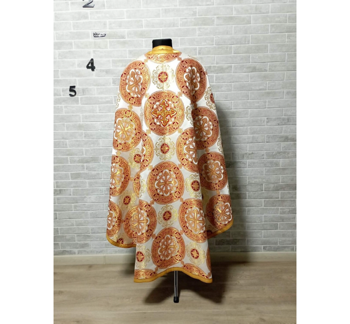 Greek vestment in white/red metallic brocade - Priest robe - Orthodox vestments