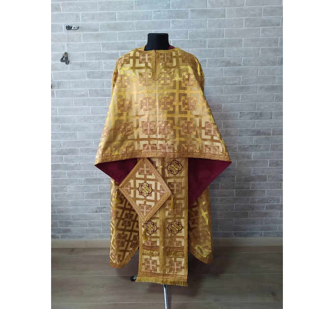 Greek vestment in greek brocade - Priest vestment - Liturgical costume