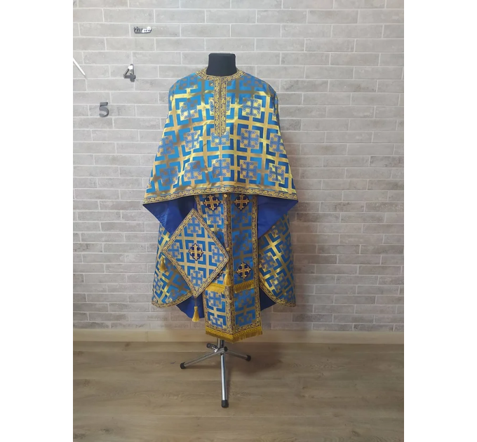 Greek vestment in greek brocade - Priest vestment - Liturgical costume
