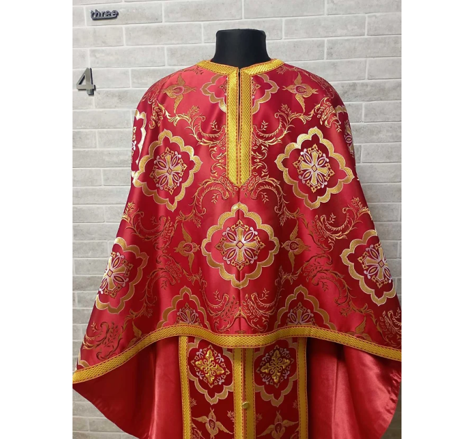 Red-gold vestment set in Greek style - Vestment in brocade - Priest clothes