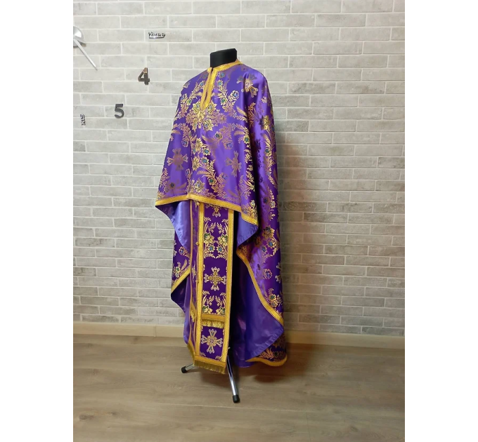 Greek brocade vestment - Priest robe - Orthodox liturgical Lent vestments