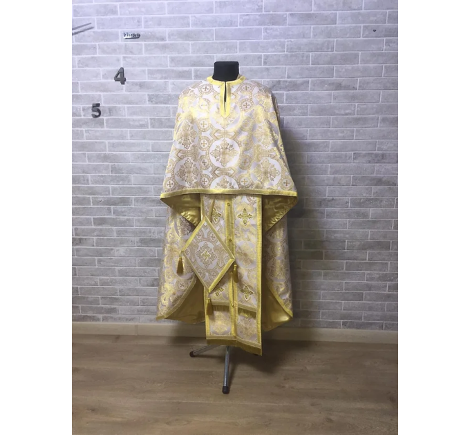 Priest vestment in Greek brocade - Liturgical orthodox costume - Phelon - Robe