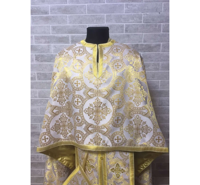 Priest vestment in Greek brocade - Liturgical orthodox costume - Phelon - Robe