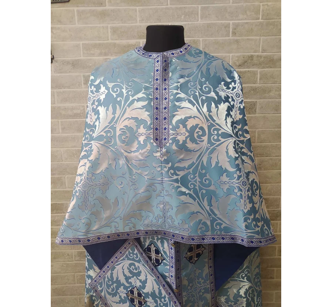 Greek light vestment in brocade - Priest liturgical vestment for orthodoxy