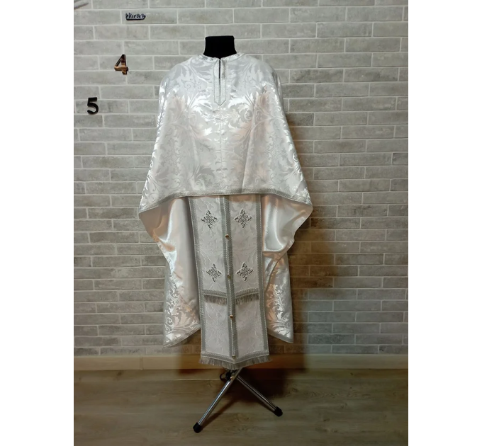 Greek light vestment in brocade - Priest liturgical vestment for orthodoxy