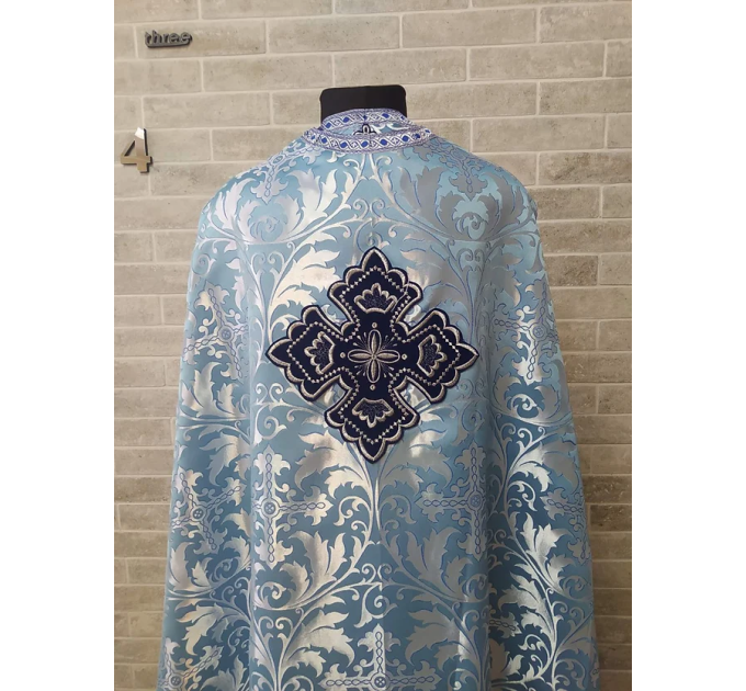Greek light vestment in brocade - Priest liturgical vestment for orthodoxy