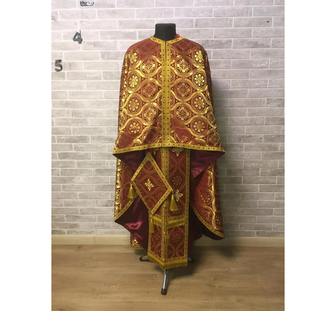 Greek style vestment in brocade - Priest vestment - Liturgical costume for pries