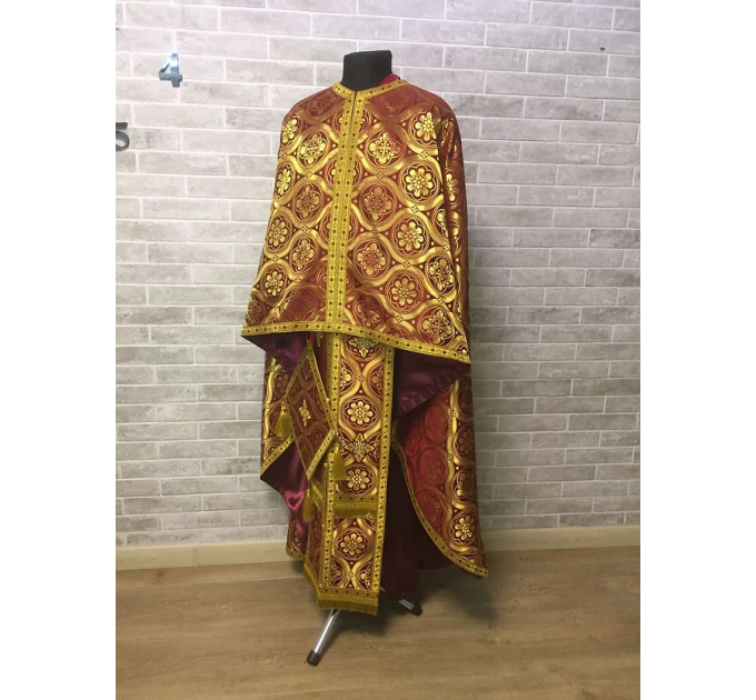 Greek style vestment in brocade - Priest vestment - Liturgical costume for pries